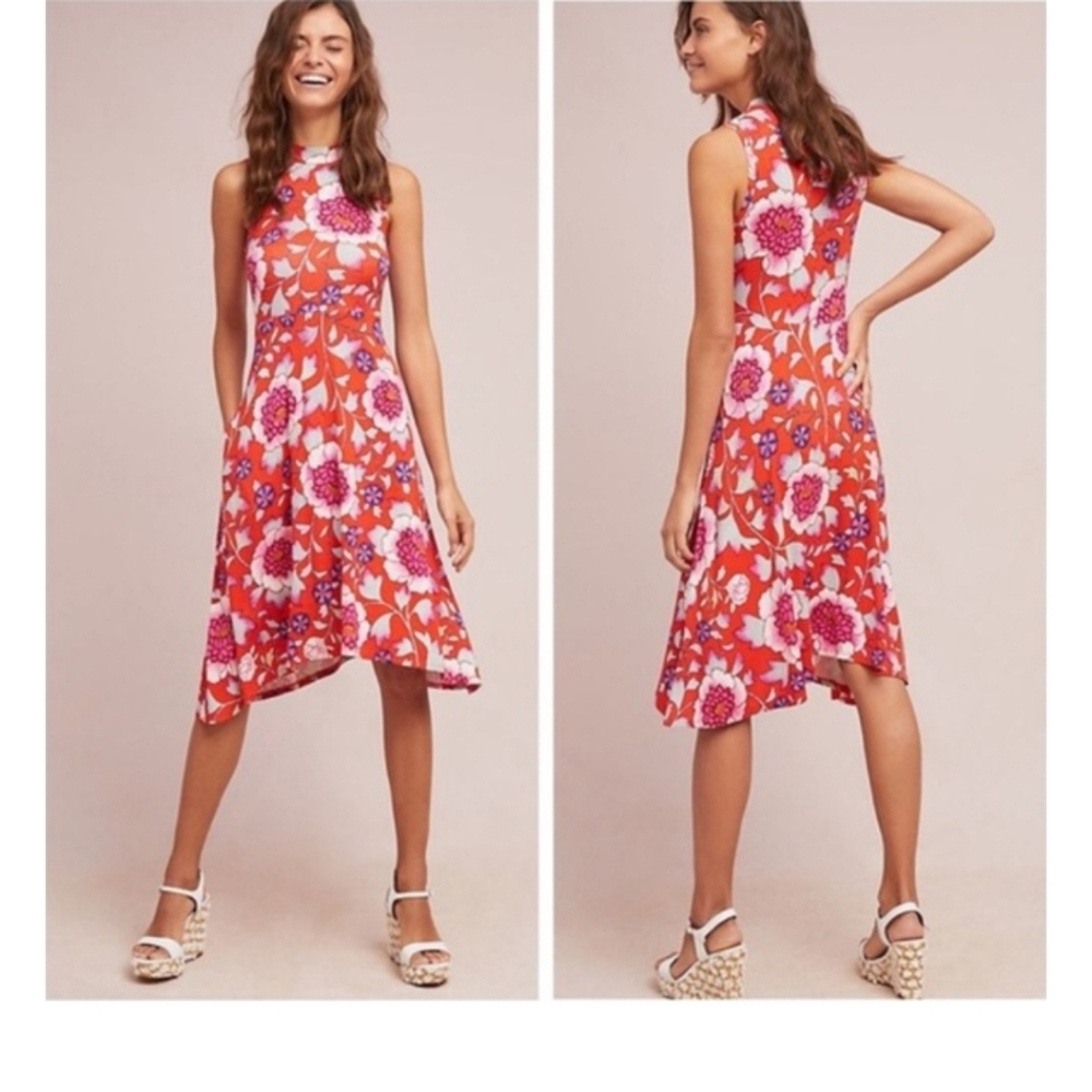 NWT Maeve Clearly Red Floral sleeveless Dress XXSP